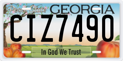 GA license plate CIZ7490