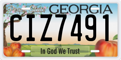 GA license plate CIZ7491