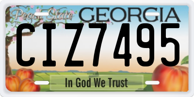 GA license plate CIZ7495