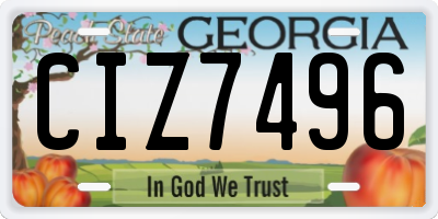 GA license plate CIZ7496