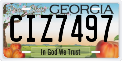 GA license plate CIZ7497