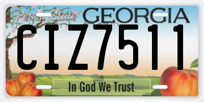 GA license plate CIZ7511