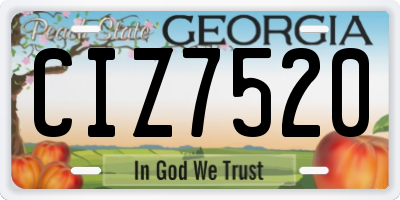 GA license plate CIZ7520