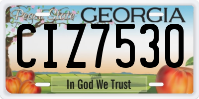 GA license plate CIZ7530