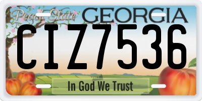 GA license plate CIZ7536