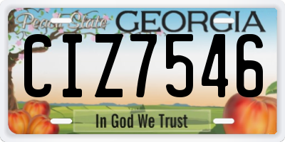 GA license plate CIZ7546