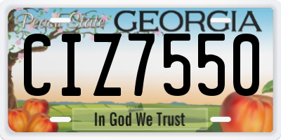 GA license plate CIZ7550