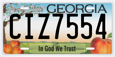 GA license plate CIZ7554