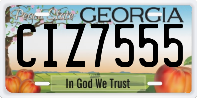 GA license plate CIZ7555