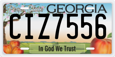 GA license plate CIZ7556