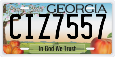 GA license plate CIZ7557