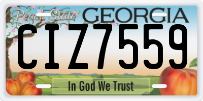 GA license plate CIZ7559