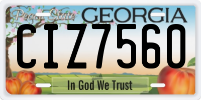 GA license plate CIZ7560
