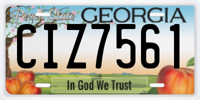 GA license plate CIZ7561