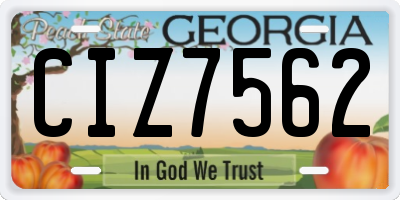 GA license plate CIZ7562