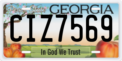 GA license plate CIZ7569