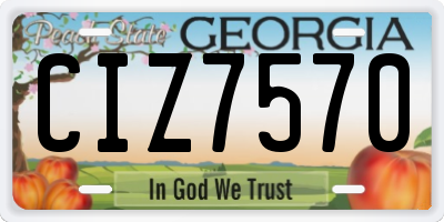 GA license plate CIZ7570