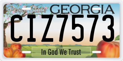 GA license plate CIZ7573