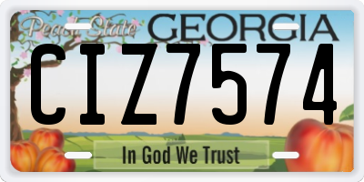 GA license plate CIZ7574