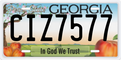 GA license plate CIZ7577