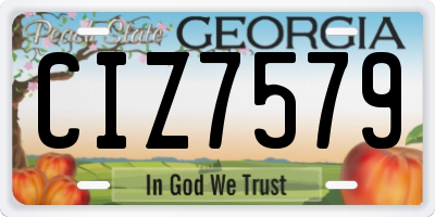GA license plate CIZ7579