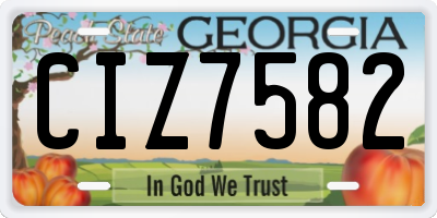 GA license plate CIZ7582