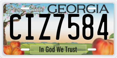GA license plate CIZ7584
