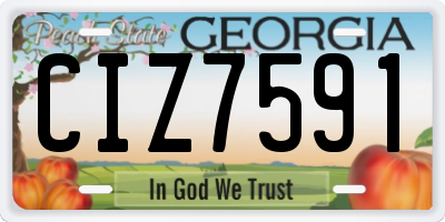 GA license plate CIZ7591