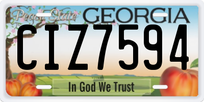 GA license plate CIZ7594