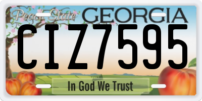 GA license plate CIZ7595