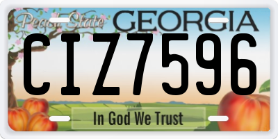 GA license plate CIZ7596