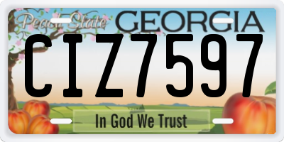 GA license plate CIZ7597