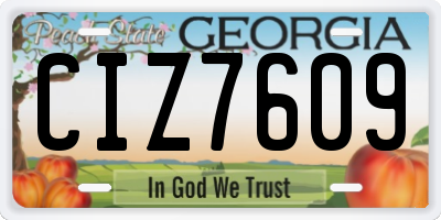 GA license plate CIZ7609
