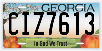 GA license plate CIZ7613