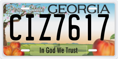 GA license plate CIZ7617