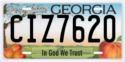 GA license plate CIZ7620