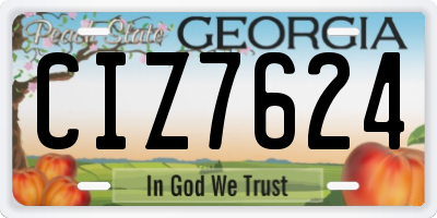 GA license plate CIZ7624