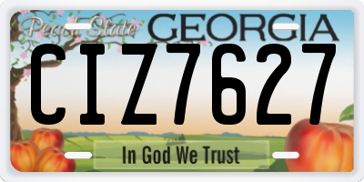 GA license plate CIZ7627