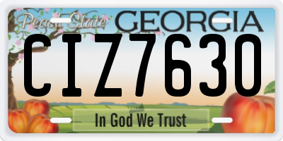 GA license plate CIZ7630