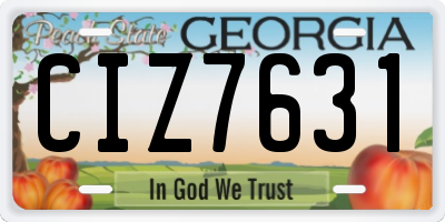 GA license plate CIZ7631