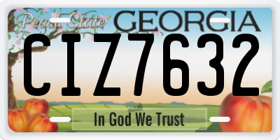 GA license plate CIZ7632