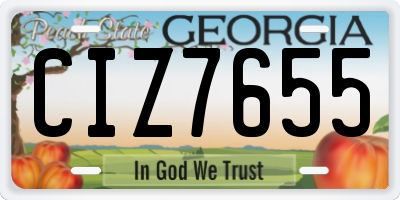 GA license plate CIZ7655