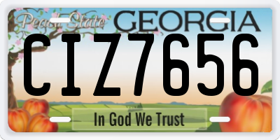 GA license plate CIZ7656