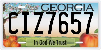 GA license plate CIZ7657