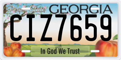 GA license plate CIZ7659