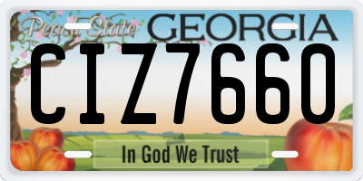 GA license plate CIZ7660