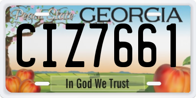 GA license plate CIZ7661