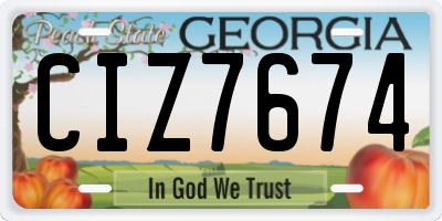 GA license plate CIZ7674