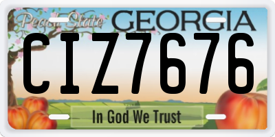 GA license plate CIZ7676