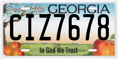 GA license plate CIZ7678